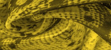 Kare desenli sarı kumaş, parlak sarı kumaşın yakın plan dokusu. arkaplan, doku, desen,