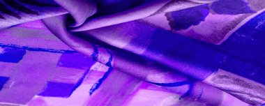 Doku. Geçmişi. Şablon. Soyut desenli mor pembe ipek kumaş, bir desen flora dalı. gök mavisi, homo