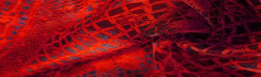 Doku, arka plan, desen. Yakut kırmızısı dantel kumaş, kırmızı ve siyah kumaşın karışımı. Kızarır, kızarır, kızarır, kızarır.