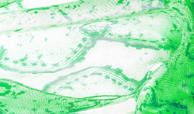 Yılan derisi desenli yeşil kumaş, parlak yeşil kumaşın arka plan dokusu yakın. arkaplan, doku, desen