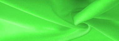 Yeşil ipek kumaş, zarif, dalgalı, yeşil saten ipek lüks kumaş, soyut tasarım. arkaplan dokusu, desen