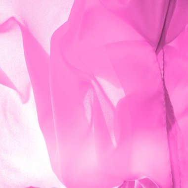 Pembe ipek kumaş, zarif, dalgalı, kırmızı pembe saten lüks kumaş, soyut tasarım. arkaplan dokusu, desen