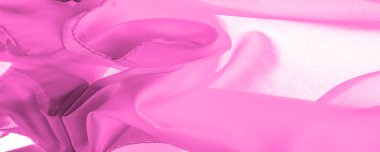 Pembe ipek kumaş, zarif, dalgalı, kırmızı pembe saten lüks kumaş, soyut tasarım. arkaplan dokusu, desen