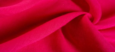 Doku. Arka plan. kumaş ipek kırmızı mat bir renk, (boya veya yüzey) donuk ve düz, bir parlaklık olmadan.