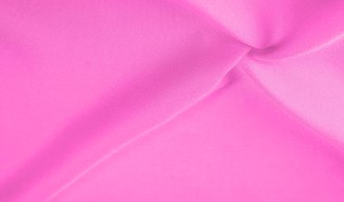 Pembe ipek kumaş, zarif, dalgalı, kırmızı pembe saten lüks kumaş, soyut tasarım. arkaplan dokusu, desen