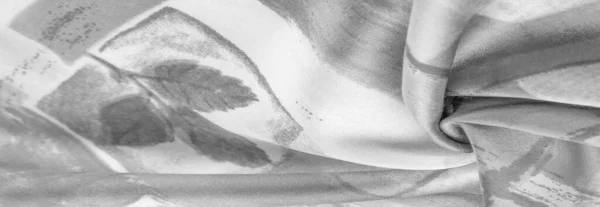 Czarno Biały Materiał Abstrakcyjnym Wzorze Odcisk Gałęzi Liśćmi Flory Konsystencja — Zdjęcie stockowe
