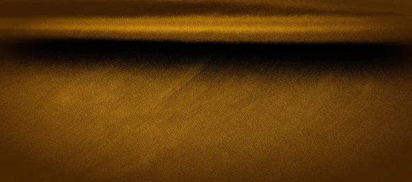 Golden Yellow Silk Fabric Panoramic Photo Atlas Beautiful Royal Silk — Stock Photo, Image