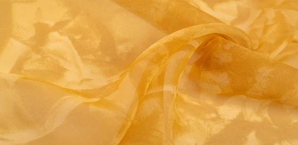 Gelber Seidenstoff Abstrakter Hintergrund Aus Bernsteinseide Gewebestruktur Mit Draperie Kopierraum — Stockfoto
