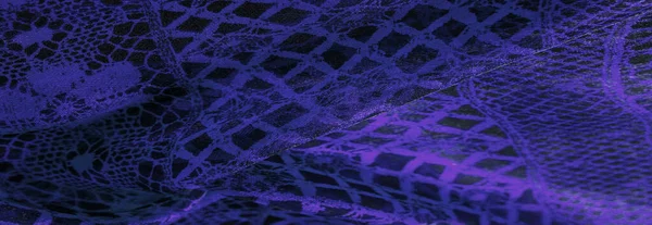 Blue Lace Fabric Combination Blue Black Fabric Blue Sapphire Azure — Stock Photo, Image