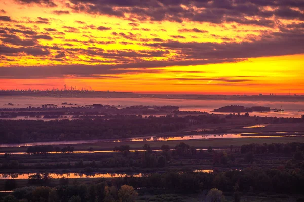 Hermosa Escena Paisaje Verano Luz Del Atardecer — Foto de Stock