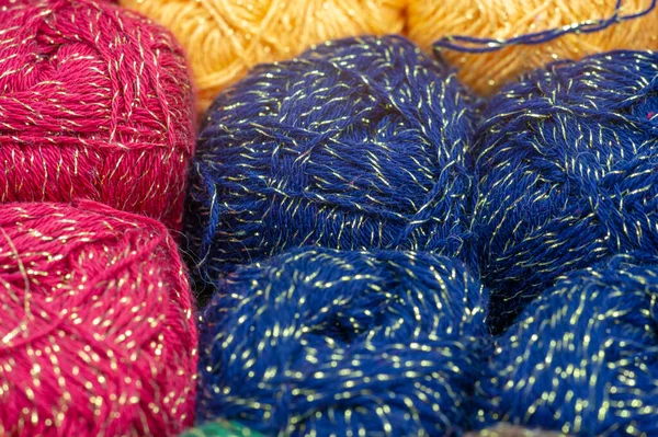 缝制产品 羊毛纱卷 彩色纱系列 — 图库照片