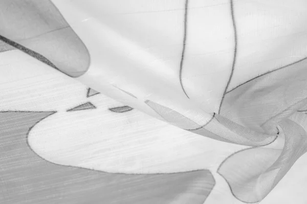 Тонка Язана Тканина Легкі Прозорі Чорно Білі Однотонні Геометричні Кольори — стокове фото