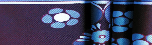 Текстура Фон Узор Коричнево Синий Отпечатком Белых Цветов Геометрические Линии — стоковое фото