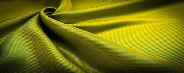 Dark Yellow Fabric Silk Fabric Dense Weaving Photo Studio Amber — Stock Photo, Image