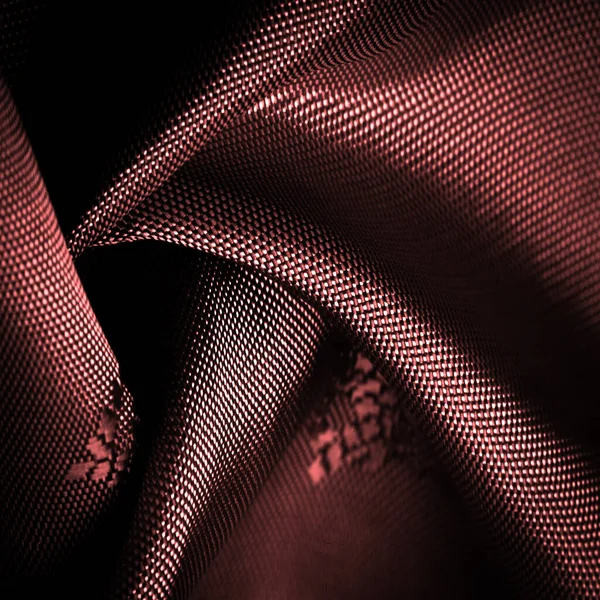 Tecido Seda Vermelho Siena Padrão Fino Que Uma Combinação Linhas — Fotografia de Stock