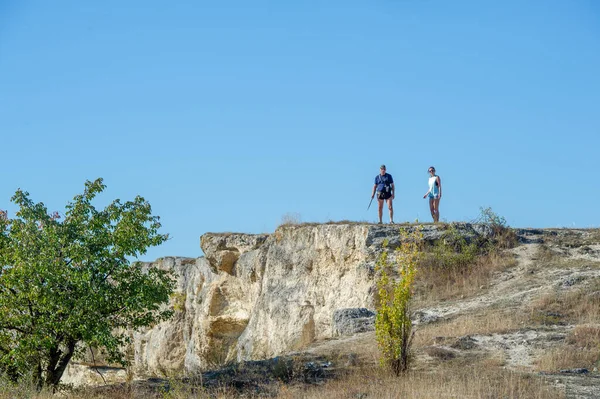 Foto Della Penisola Autunnale Crimea Kaya Roccia Bianca Distretto Belogorsky — Foto Stock