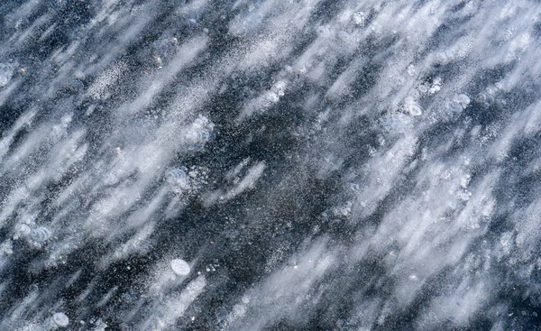Sokakta Buz Var Nehirde Buz Var Buz Kabarcıkları Buzda Sıkışmış — Stok fotoğraf