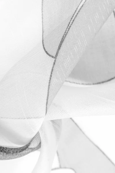 Тонкая Трикотажная Ткань Светлые Прозрачные Черно Белые Монохромные Геометрические Цвета — стоковое фото