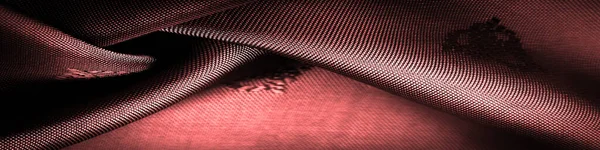 silk fabric, red, sienna, fine pattern, which is a combination of lines, colors, shadows. texture background, pattern