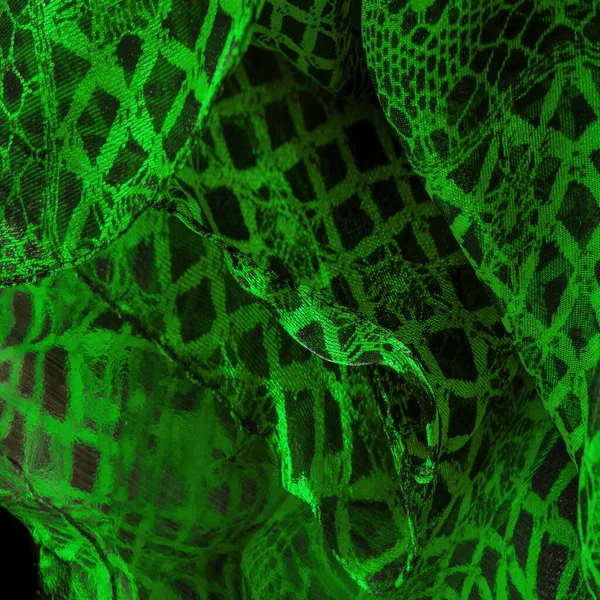 Tecido Renda Verde Uma Combinação Verde Com Tecido Preto Esmeralda — Fotografia de Stock