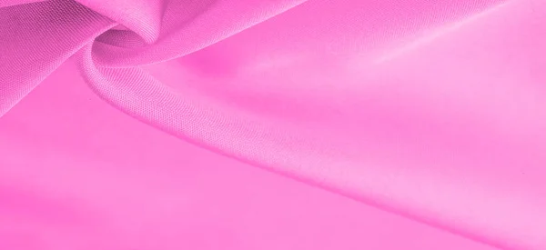 Tela Seda Rosa Hermoso Suave Elegante Ondulado Carmesí Rosa Satén —  Fotos de Stock