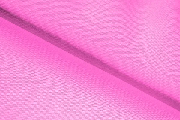 Růžová Hedvábná Tkanina Krásná Hladká Elegantní Vlnitá Karmínově Růžová Saténová — Stock fotografie