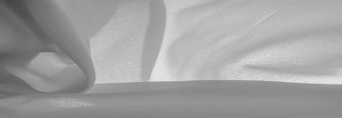 Tek renkli ipek kumaş, zarif, dalgalı, siyah beyaz saten ipek kumaş, soyut tasarım. arkaplan dokusu, desen