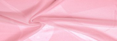 İpek kumaş, gümüş beyazı arka planda pembe çiçekler. Pastel renkli bu hassas kumaş hayal gücünü canlandıracak. Doku, arkaplan deseni