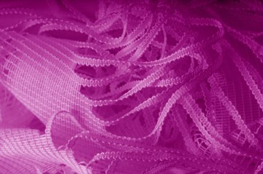 Kırmızı tül kumaş dokusu, yumuşak malzemeli lüks tül kumaş deseni. Doku, arkaplan, desen.