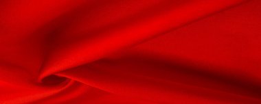Kırmızı ipek kumaş, zarif, dalgalı, yakut rengi ipek, lüks kumaş, soyut tasarım. arkaplan dokusu, desen