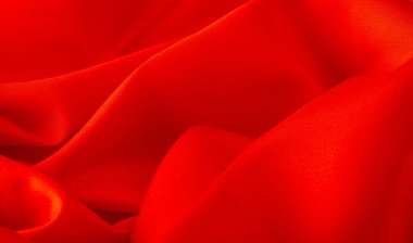 Kırmızı ipek kumaş, yakut rengi ipek kumaş, doku arka planı, makro. Soyut tasarım. şablon