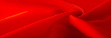 Kırmızı ipek kumaş, yakut rengi ipek kumaş, doku arka planı, makro. Soyut tasarım. şablon