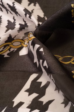 Arkaplan dokusu, dekoratif süs, ipek kumaş tarçın bej ve sarı, resim, geometrik, çiçekli veya diğer elementlerin kombinasyonunun grafik dekorasyonu.