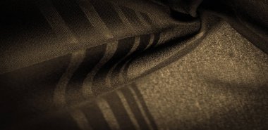Sepya ipek çizgili kumaş. Bej, sepya ve krem rengi soyut ipek tonlar. Kumaşta eski model. Arkaplan dokusu, dekoratif süs