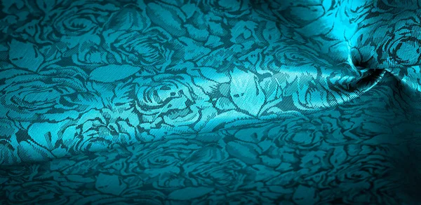 Tela Seda Azul Con Patrón Floral Sensaciones Visuales Extraordinariamente Agradables —  Fotos de Stock