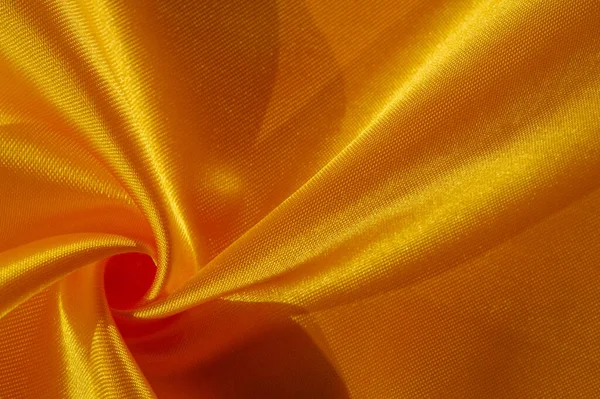 Satén Amarillo Dorado Seda Creado Especialmente Para Estado Ánimo Precioso —  Fotos de Stock