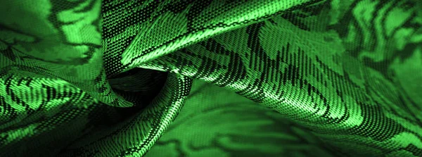 Çiçek desenli yeşil ipek kumaş, güzel görünüş, eşsiz parlaklık kabartmalı desen, bileşik tekstil