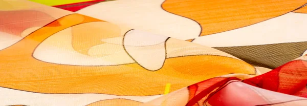 薄いニット生地 光透明 白と黄色の幾何学的な色 上質なビスコースシルクで作られた オルガのパターン テクスチャ — ストック写真