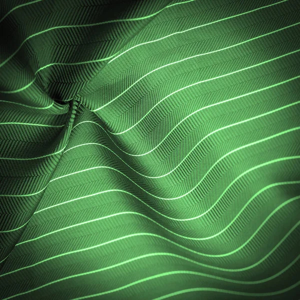 Tecido Seda Verde Escuro Com Uma Faixa Branca Fina Padrão — Fotografia de Stock