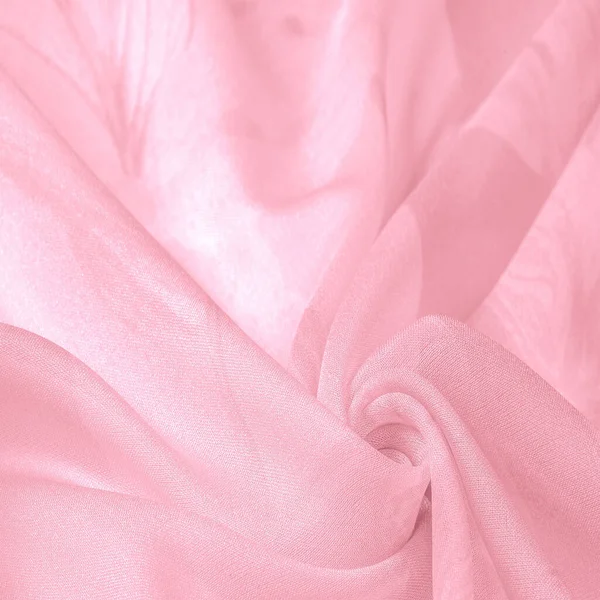 Шовкова Тканина Рожеві Квіти Срібному Білому Тлі Тонка Тканина Пастельних — стокове фото