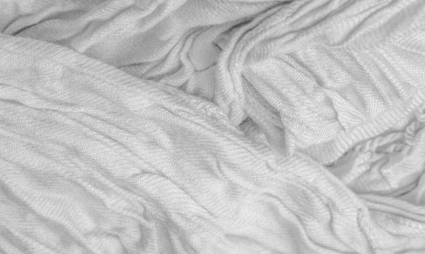 Textúra Háttér Minta Képeslap Selyemszövet Fehér Szín Izabellin Mesterségesen Ráncos — Stock Fotó