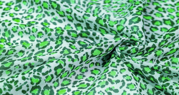 Textur Hintergrund Muster Postkarte Seidenstoff Grüner Salat Verschwommene Blumen Auf — Stockfoto