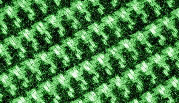 Fabric Dense Warm Checkered Pattern Green Checkered Yarn Dark Green — Stock Photo, Image