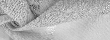 İpek kumaş, büyük beyaz ve gri çizgiler, gümüş bir şeritle ayrılmış, arka plan deseni, süsleme,