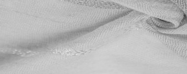 İpek kumaş, büyük beyaz ve gri çizgiler, gümüş bir şeritle ayrılmış, arka plan deseni, süsleme,