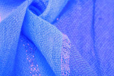 İpek kumaş, büyük mavi çizgiler, kırmızı altın şeritle ayrılmış, desen arkaplan dokusu, süs