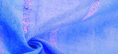 İpek kumaş, büyük mavi çizgiler, kırmızı altın şeritle ayrılmış, desen arkaplan dokusu, süs