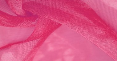 Kırmızı (kırmızı) ipek kumaş, kırmızı (ipek) ve güllerin soyut arkaplanı. Kumaşlı kumaş. Uzayı kopyala Tasarım elemanı. Sevgililer Günü. Doku deseni, süs, arkaplan