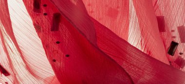 Arkaplan tasarımı dokusu, ipek desen, pembe kumaş ve dekoratif işlemeli taşlar.