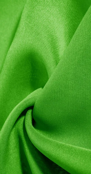 Green Silk Fabric Very Lightweight Viscose Fabric Pleasant Shine Perfect — Stock Photo, Image